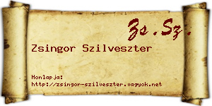 Zsingor Szilveszter névjegykártya