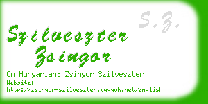 szilveszter zsingor business card